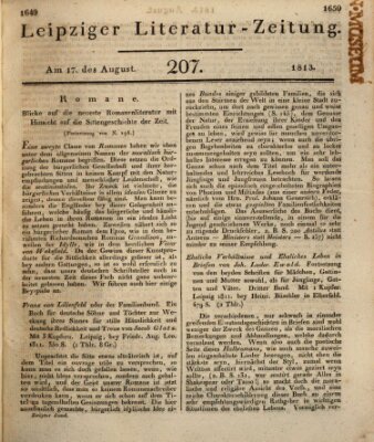 Leipziger Literaturzeitung Dienstag 17. August 1813