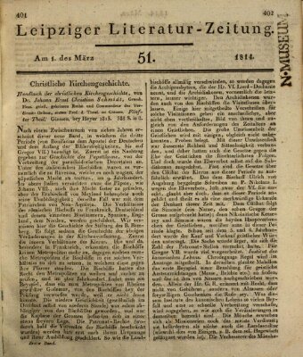 Leipziger Literaturzeitung Dienstag 1. März 1814