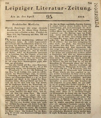Leipziger Literaturzeitung Donnerstag 21. April 1814