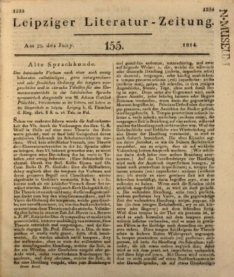 Leipziger Literaturzeitung Mittwoch 29. Juni 1814