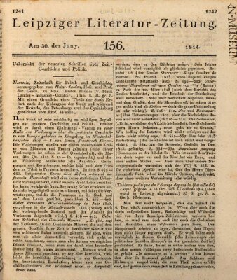 Leipziger Literaturzeitung Donnerstag 30. Juni 1814