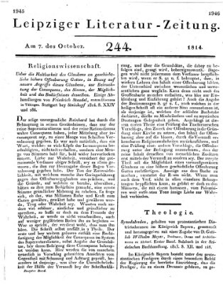 Leipziger Literaturzeitung Freitag 7. Oktober 1814