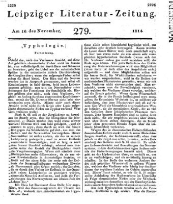 Leipziger Literaturzeitung Mittwoch 16. November 1814