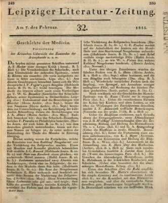 Leipziger Literaturzeitung Dienstag 7. Februar 1815