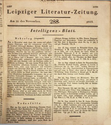 Leipziger Literaturzeitung Samstag 25. November 1815