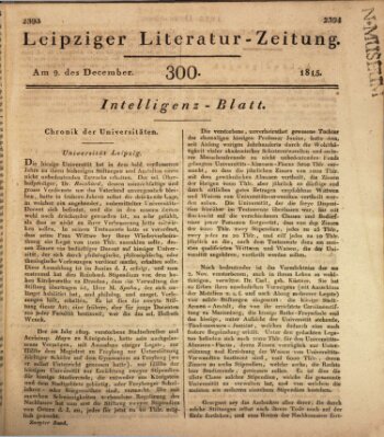 Leipziger Literaturzeitung Samstag 9. Dezember 1815
