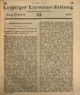 Leipziger Literaturzeitung Donnerstag 25. Januar 1816