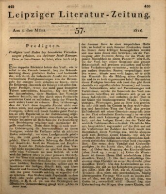 Leipziger Literaturzeitung Dienstag 5. März 1816