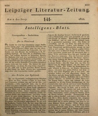 Leipziger Literaturzeitung Samstag 8. Juni 1816