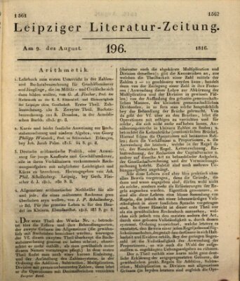 Leipziger Literaturzeitung Freitag 9. August 1816