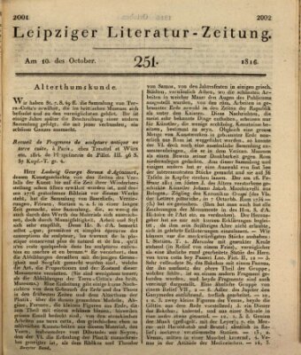 Leipziger Literaturzeitung Donnerstag 10. Oktober 1816