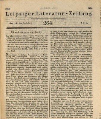 Leipziger Literaturzeitung Donnerstag 24. Oktober 1816