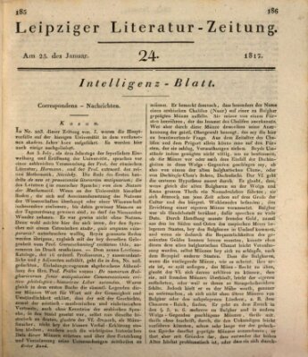 Leipziger Literaturzeitung Samstag 25. Januar 1817