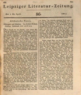 Leipziger Literaturzeitung Dienstag 1. April 1817