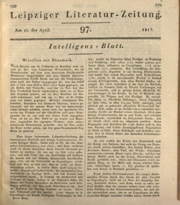 Leipziger Literaturzeitung Samstag 12. April 1817