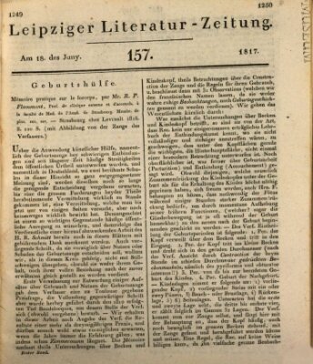 Leipziger Literaturzeitung Mittwoch 18. Juni 1817