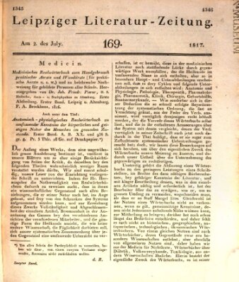 Leipziger Literaturzeitung Mittwoch 2. Juli 1817