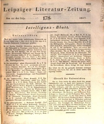 Leipziger Literaturzeitung Samstag 12. Juli 1817