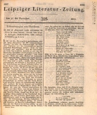 Leipziger Literaturzeitung Montag 15. Dezember 1817