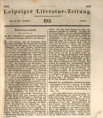 Leipziger Literaturzeitung Dienstag 4. August 1818
