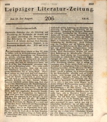 Leipziger Literaturzeitung Montag 17. August 1818