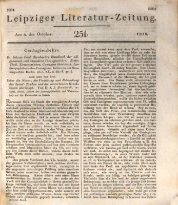 Leipziger Literaturzeitung Donnerstag 8. Oktober 1818