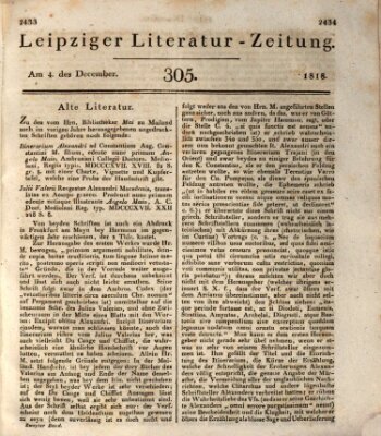 Leipziger Literaturzeitung Freitag 4. Dezember 1818