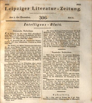 Leipziger Literaturzeitung Samstag 5. Dezember 1818