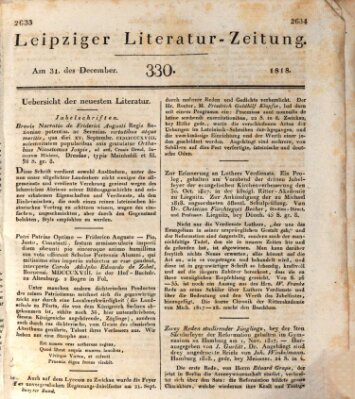 Leipziger Literaturzeitung Donnerstag 31. Dezember 1818