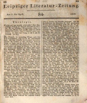Leipziger Literaturzeitung Mittwoch 7. April 1819