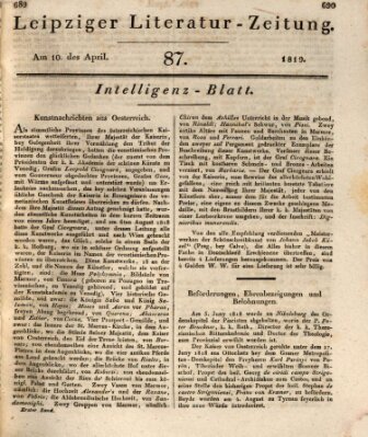 Leipziger Literaturzeitung Samstag 10. April 1819