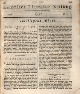 Leipziger Literaturzeitung Samstag 10. April 1819