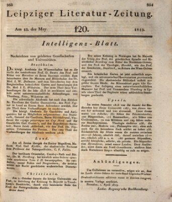 Leipziger Literaturzeitung Samstag 15. Mai 1819