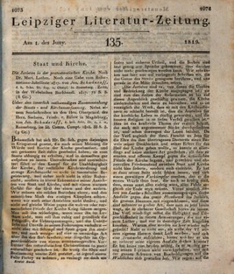 Leipziger Literaturzeitung Dienstag 1. Juni 1819