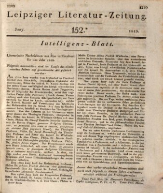 Leipziger Literaturzeitung Samstag 19. Juni 1819