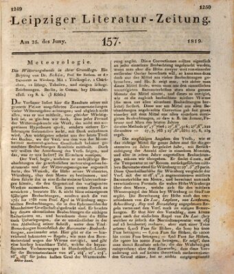 Leipziger Literaturzeitung Freitag 25. Juni 1819