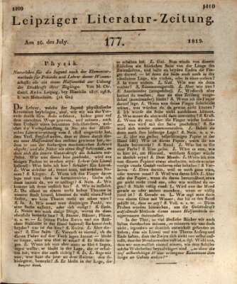 Leipziger Literaturzeitung Freitag 16. Juli 1819