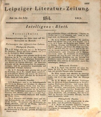 Leipziger Literaturzeitung Samstag 24. Juli 1819