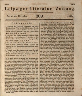 Leipziger Literaturzeitung Montag 13. Dezember 1819