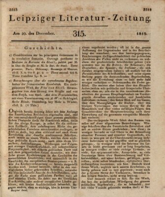 Leipziger Literaturzeitung Montag 20. Dezember 1819