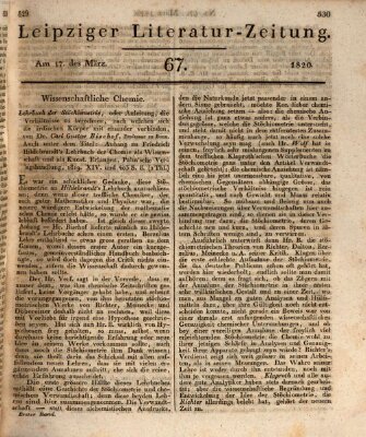 Leipziger Literaturzeitung Freitag 17. März 1820
