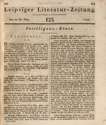 Leipziger Literaturzeitung Samstag 20. Mai 1820