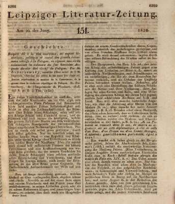 Leipziger Literaturzeitung Dienstag 20. Juni 1820