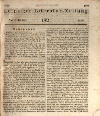 Leipziger Literaturzeitung Freitag 21. Juli 1820