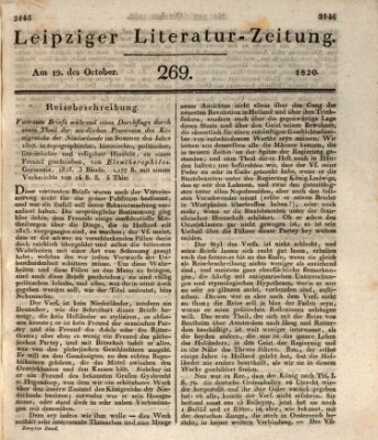 Leipziger Literaturzeitung Donnerstag 19. Oktober 1820