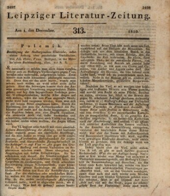 Leipziger Literaturzeitung Freitag 1. Dezember 1820