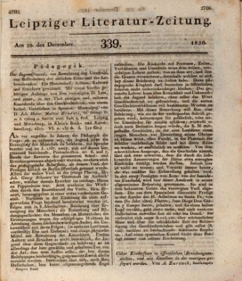 Leipziger Literaturzeitung Freitag 29. Dezember 1820