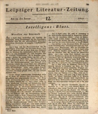 Leipziger Literaturzeitung Samstag 13. Januar 1821