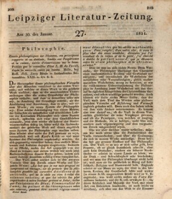Leipziger Literaturzeitung Dienstag 30. Januar 1821