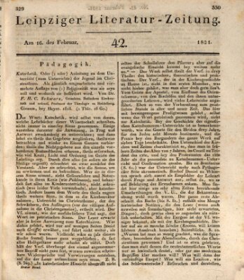 Leipziger Literaturzeitung Freitag 16. Februar 1821